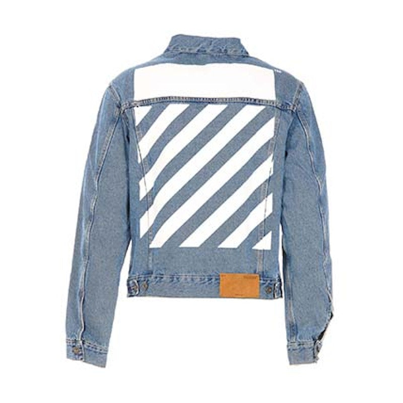 OFF-WHITE Diag Tab Slim Denim Jacket Medium Blue