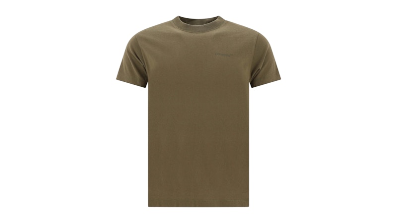 OFF-WHITE Diag Tab Slim Fit Army T-Shirt Green