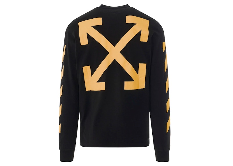 OFF-WHITE Diagonal Arrow Caravaggio Ann Skate L/S Tee Black/Yellow