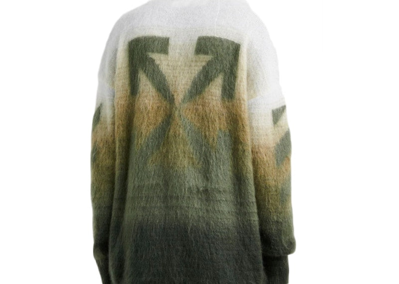 OFF-WHITE Diagonal Brushed Sweater Green