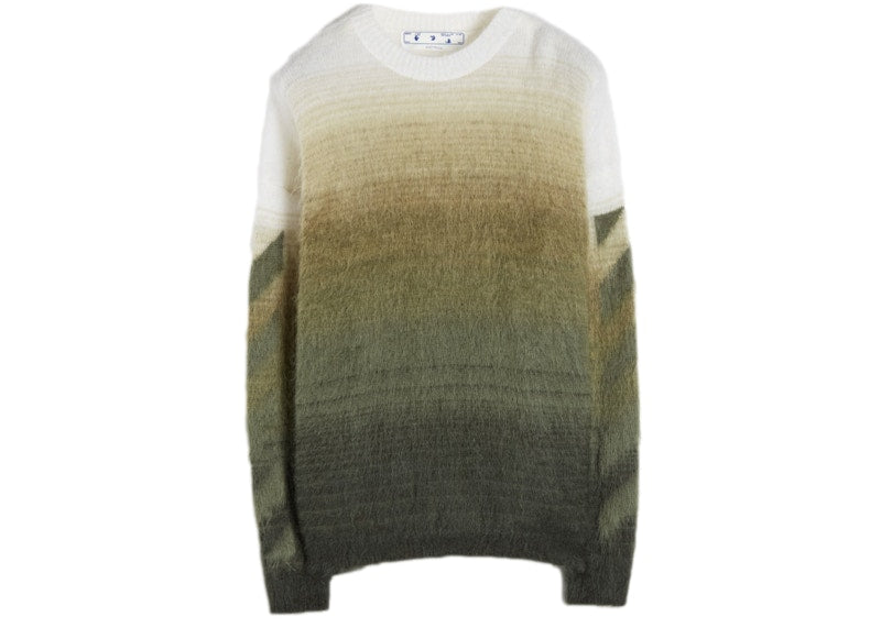 OFF-WHITE Diagonal Brushed Sweater Green