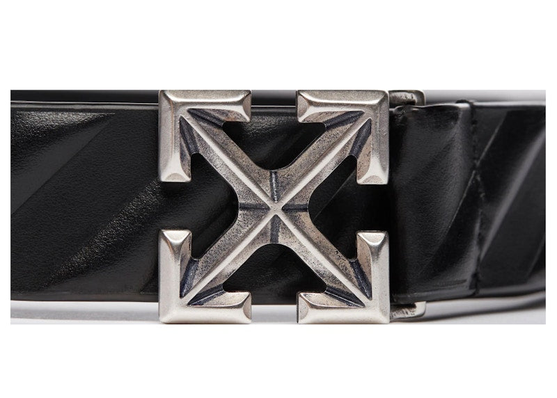 OFF-WHITE Diagonals Belt (FW21) Black/Silver