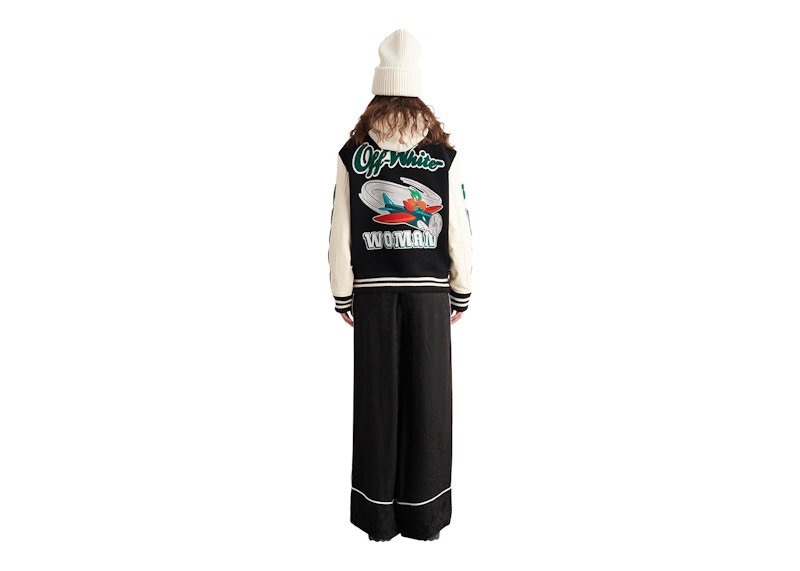 OFF-WHITE Embr Patches Woman Varsity Black/Green/White