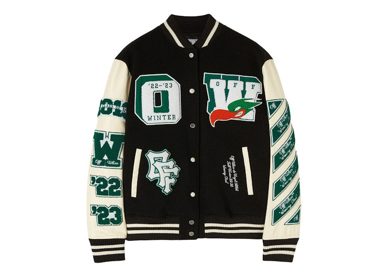 OFF-WHITE Embr Patches Woman Varsity Black/Green/White