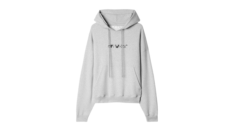OFF-WHITE Face Design Skate Fit Hoodie Grey
