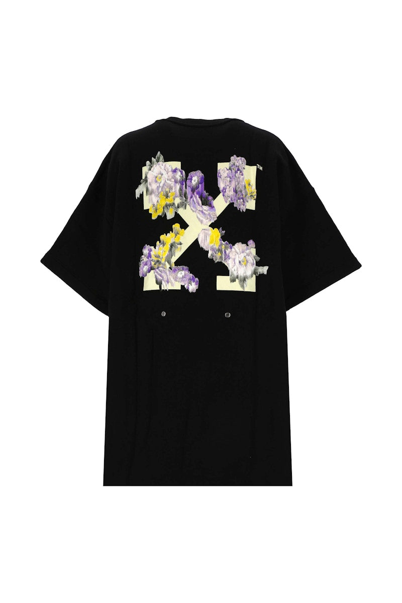 OFF-WHITE Flower Arrow Snap Tee Dress Black/Multi