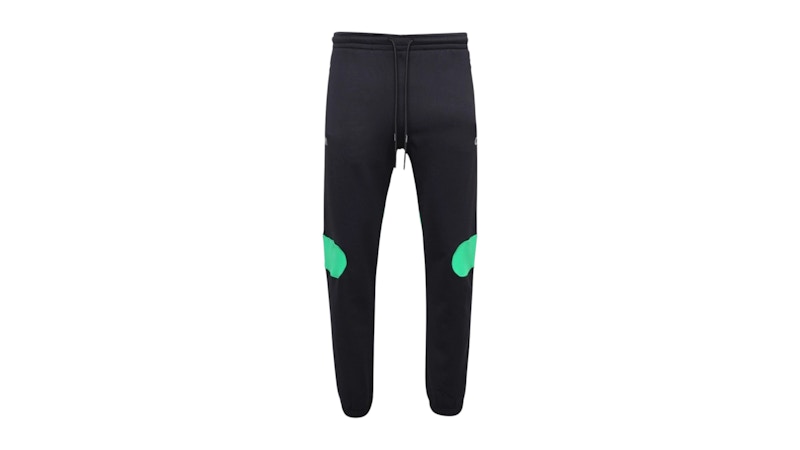OFF-WHITE Green Diag Outline Design Cuffed Sweatpants Black