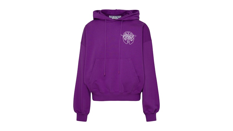 OFF-WHITE Hand Arrow Design Boxy Fit Hoodie Purple