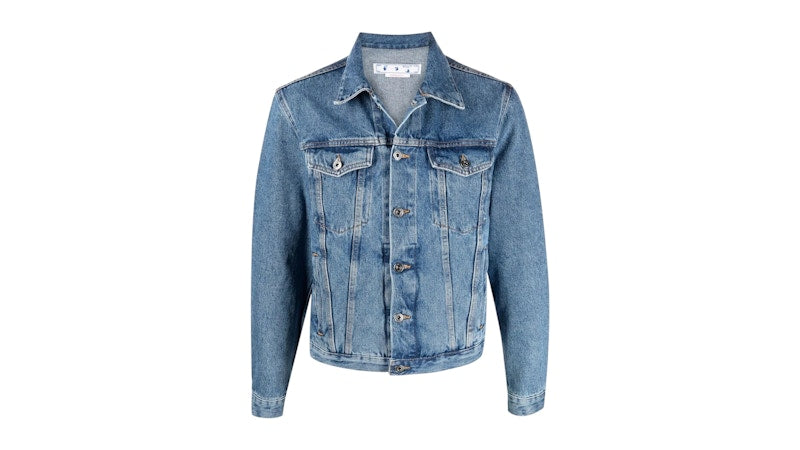 OFF-WHITE Indust Slim Denim Jacket Medium Blue
