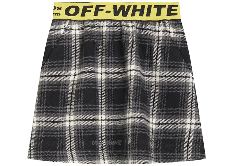 OFF-WHITE Kids Logo Mini Skirt Black/White/Yellow