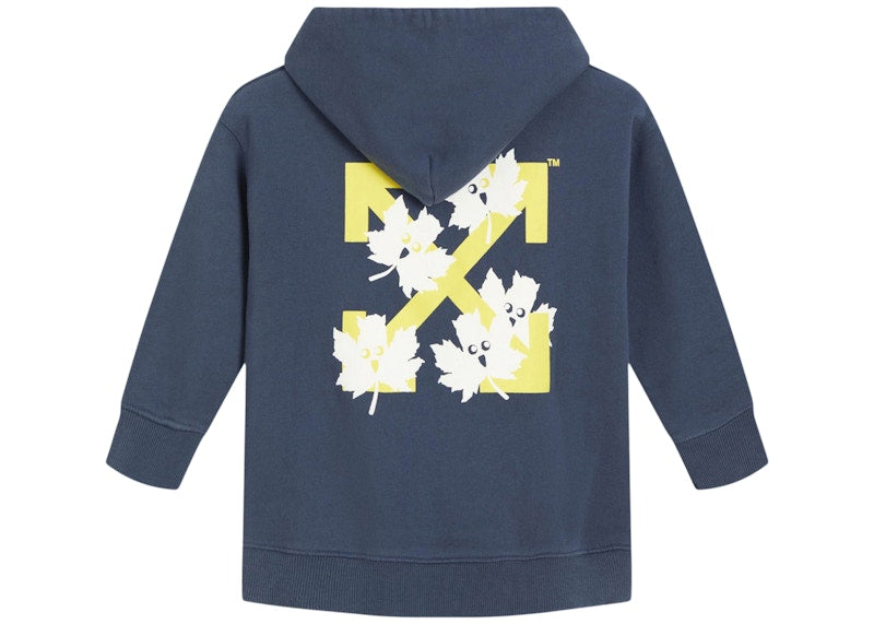 OFF-WHITE Kids Marker Hoodie Navy Blue/Yellow