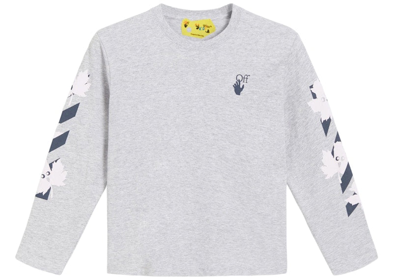 OFF-WHITE Kids Marker L/S T-shirt Grey/Blue