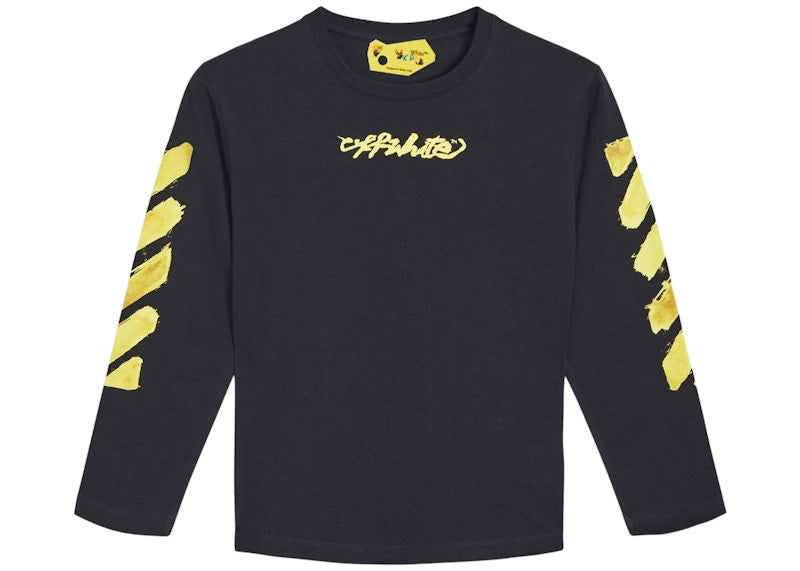 OFF-WHITE Kids Script Logo L/S T-shirt Black/Yellow