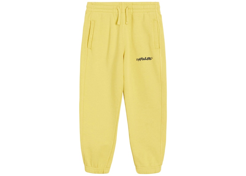 OFF-WHITE Kids Script Logo Sweatpants Yellow/Black