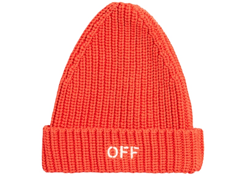 OFF-WHITE Kids Stamp Beanie Red