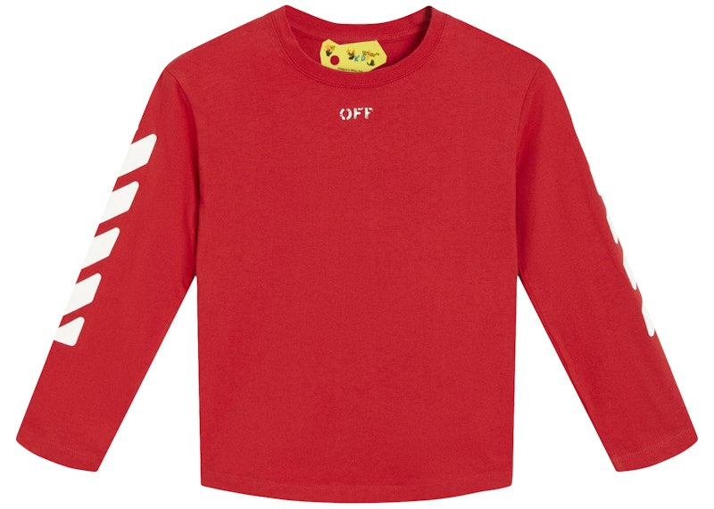 OFF-WHITE Kids Stamp L/S T-shirt Red