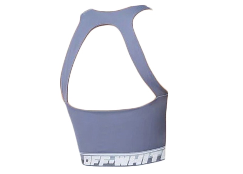OFF-WHITE Logo-Band Bra Top Aegean Blue