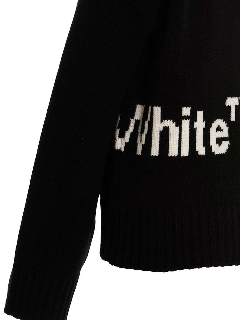 OFF-WHITE Logo Intarsia Cardigan Black/Multi