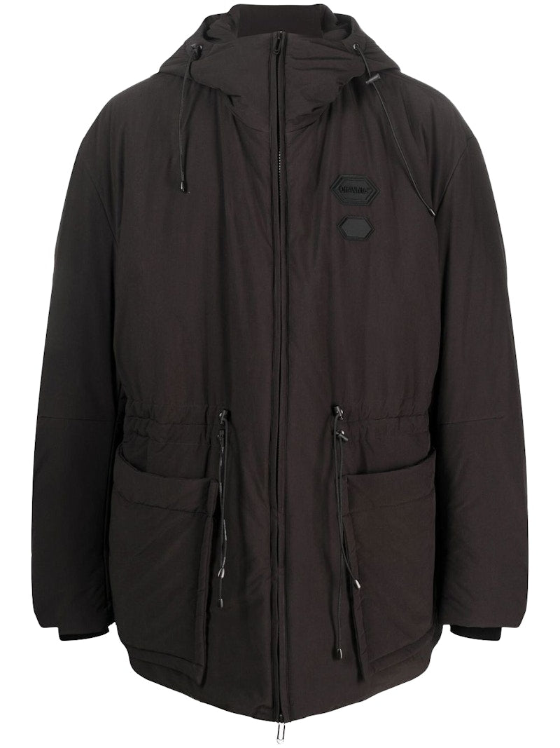 OFF-WHITE Logo-Patch Padded Jacket Black