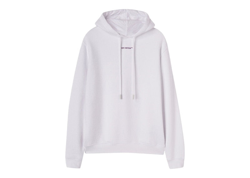 OFF-WHITE Logo-Print Drawstring Hoodie White