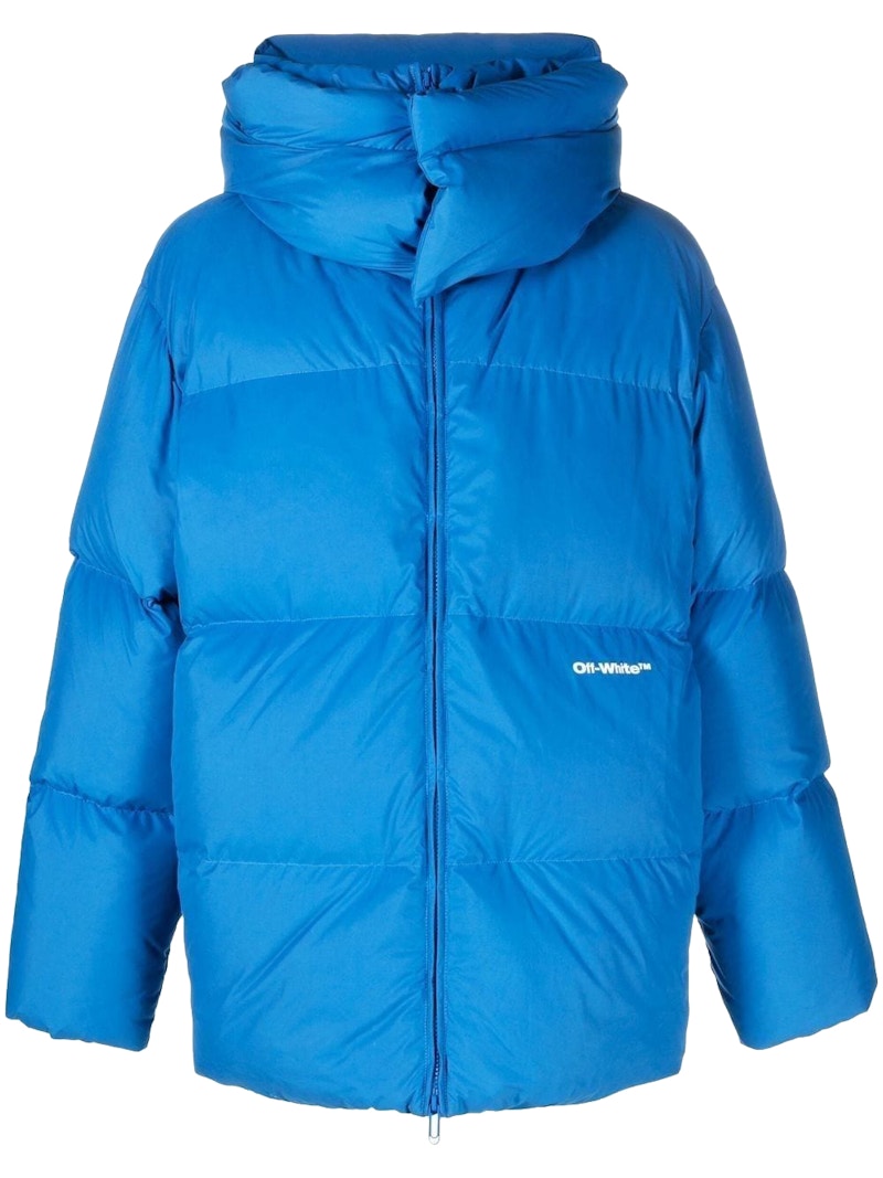 OFF-WHITE Logo-Print Padded Jacket Blue