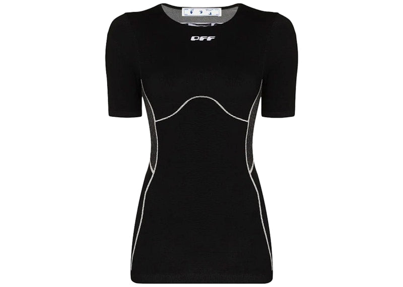 OFF-WHITE Logo-Print Womens T-shirt Black