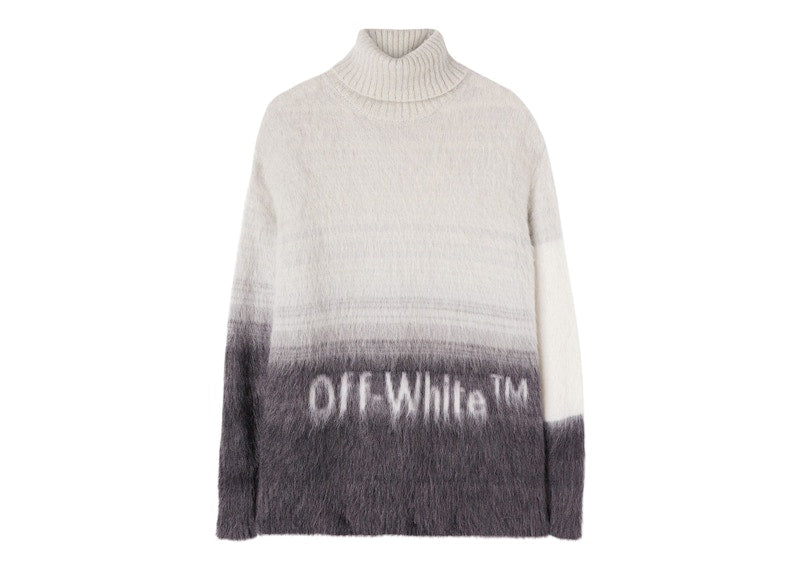 OFF-WHITE Mohair Helvetica Logo Turtleneck Black/White