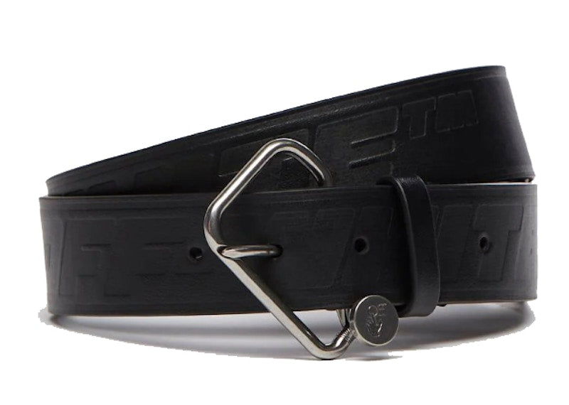 OFF-WHITE Nail Leather Belt (FW21) Black/Silver
