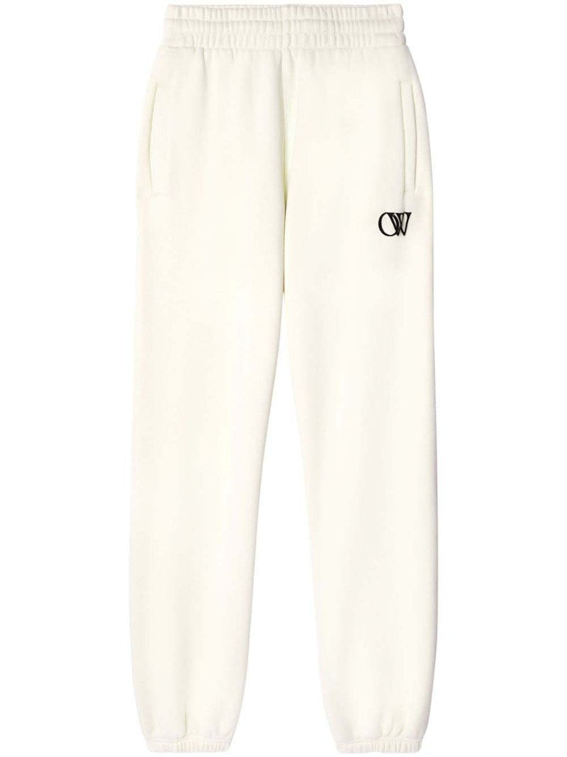 OFF-WHITE OW-Print Cotton Track Pants Cream White