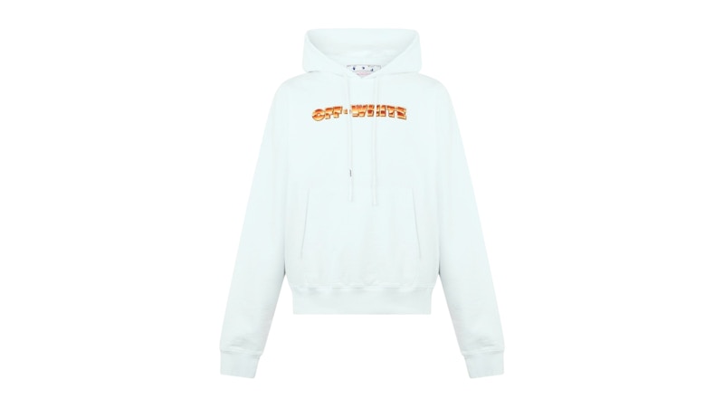 OFF-WHITE Orange Metal Arrow Logo Skate Hoodie White