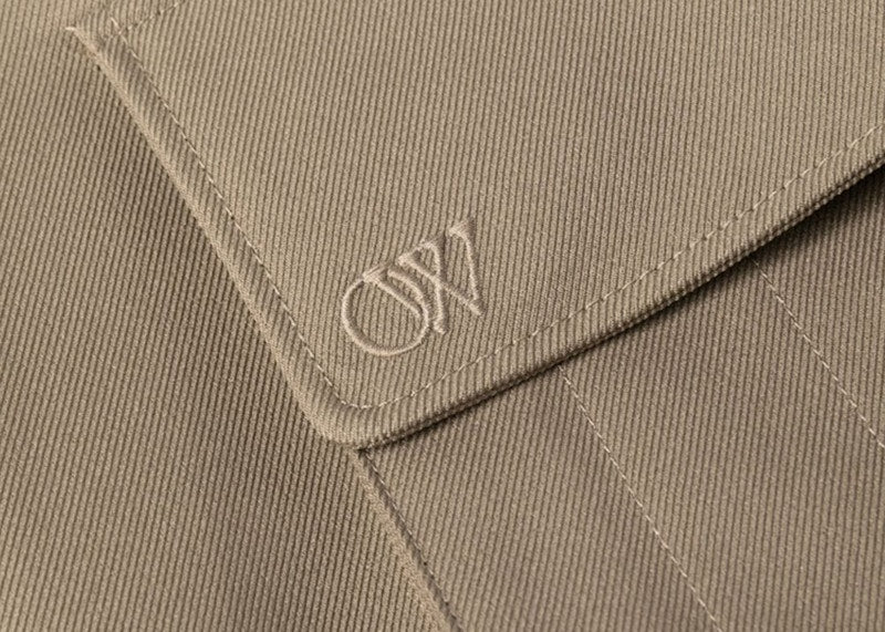 OFF-WHITE Ow Emb Drill Wide-Leg Cargo Trousers Almond Beige