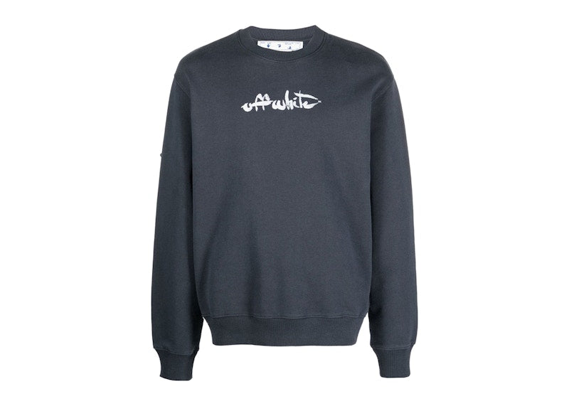 OFF-WHITE Paint Arrow Slim Crewneck Outerspace/White