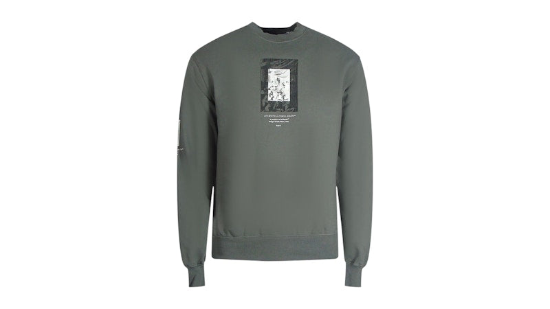 OFF-WHITE Paint Mirror Slim Fit Steel Iron Sweatshirt Grey