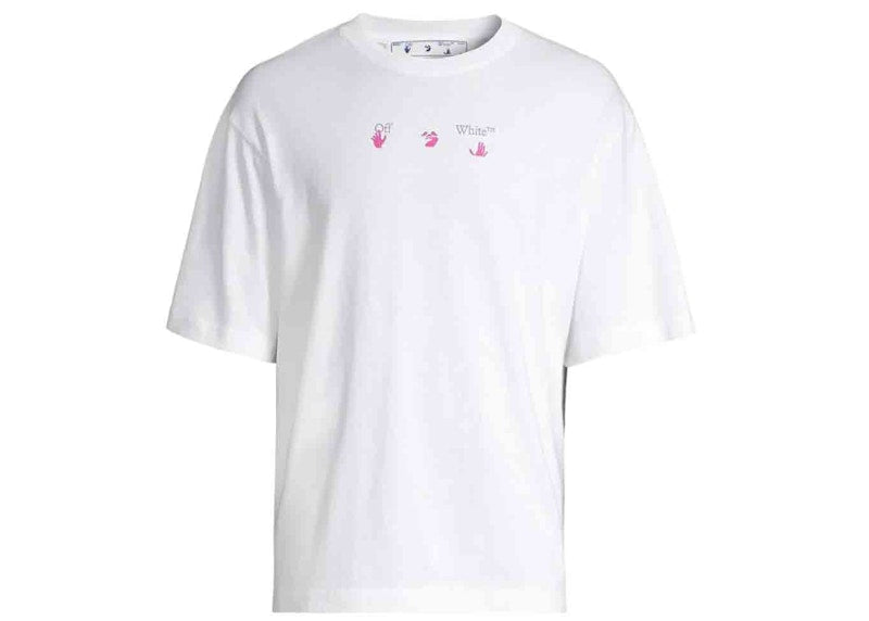 OFF-WHITE Paint Splatter Logo T-shirt White/Fuschia