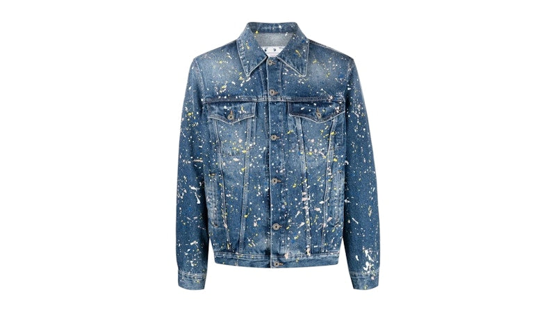 OFF-WHITE Paint Splatter Skate Fit Jacket Blue