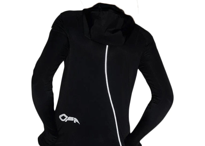OFF-WHITE Panelled Hooded Long-Sleeve Jersey Black/White