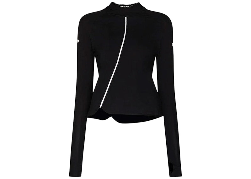 OFF-WHITE Panelled Hooded Long-Sleeve Jersey Black/White