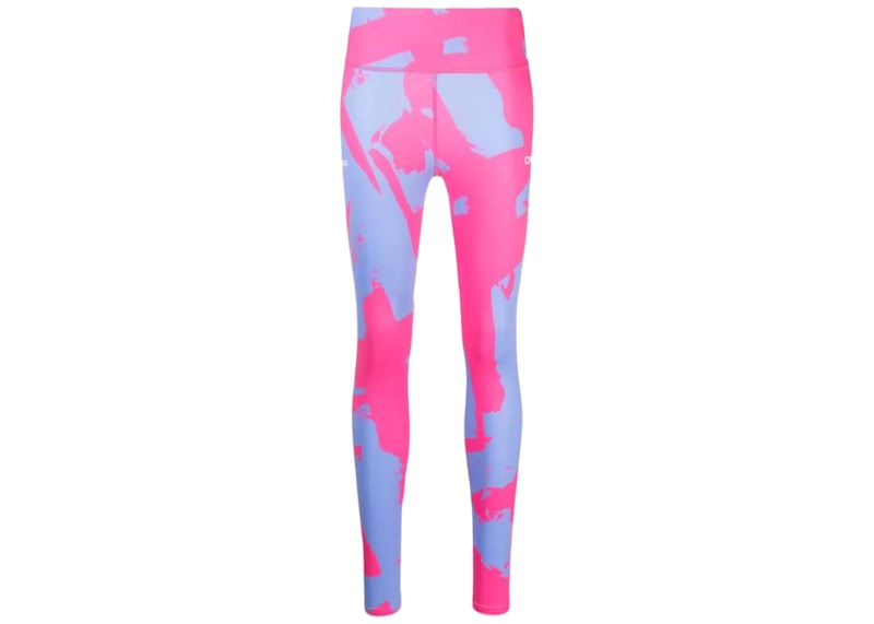 OFF-WHITE Printed High-Waist Leggings Pink/Purple