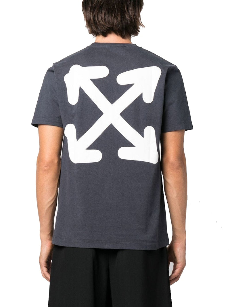 OFF-WHITE Printed Logo T-shirt Navy Blue