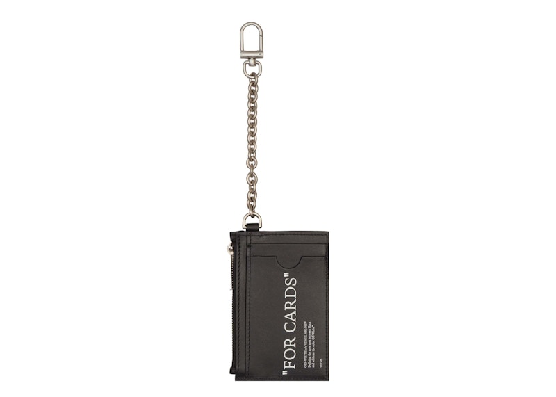 Off-White Quote Bookish Key Ring Card Case Black