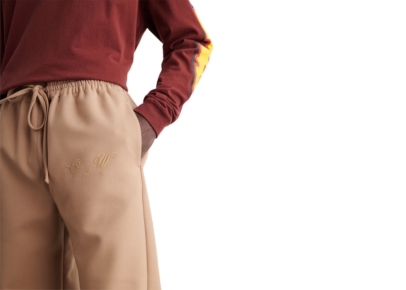 OFF-WHITE Quote Wool Skate Trackpant Camel