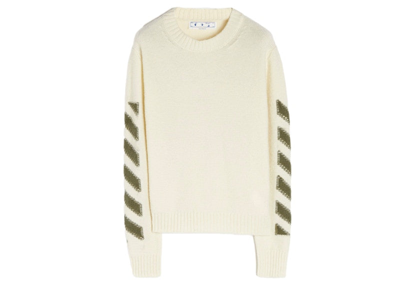 OFF-WHITE Reverse Arrows Crewneck Beige/Green