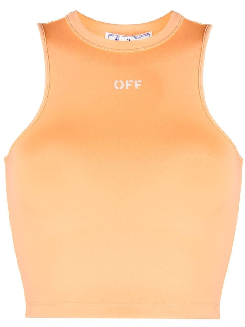 OFF-WHITE Rowing Crew-Neck Sleeveless Top Orange