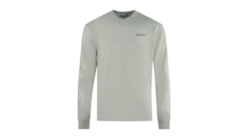 OFF-WHITE Skate Fit Diag Outline Long T-Shirt Grey