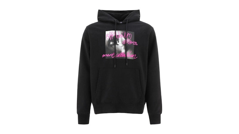 OFF-WHITE Tornado Type Design Slim Fit Hoodie Black