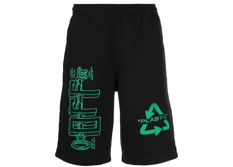 OFF-WHITE Universal Key Embroidered Sweat Shorts Black