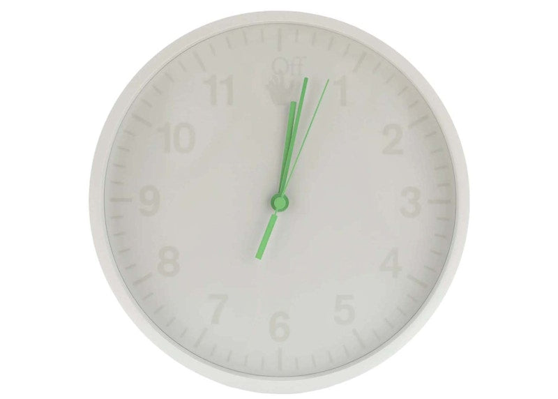 OFF-WHITE Wall Clock White/Green Fluo
