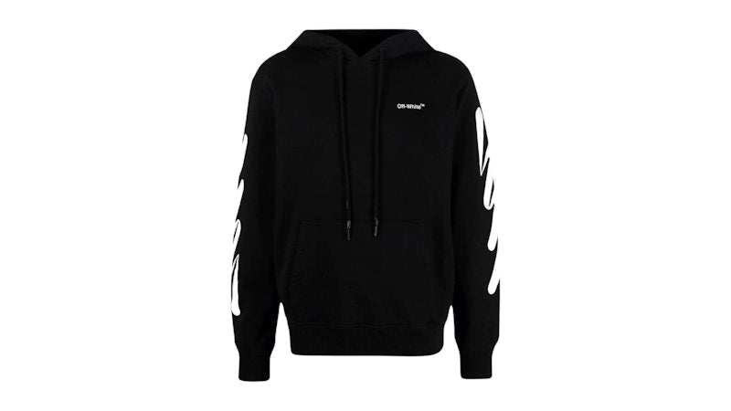 OFF-WHITE Wave Diag Slim Fit Hoodie Black