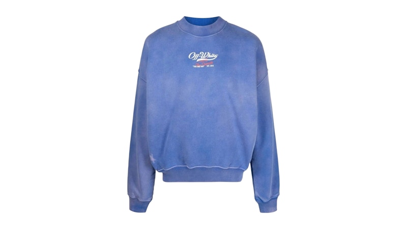OFF-WHITE Wave Off Boxy Fit Crewneck Sweatshirt Blue