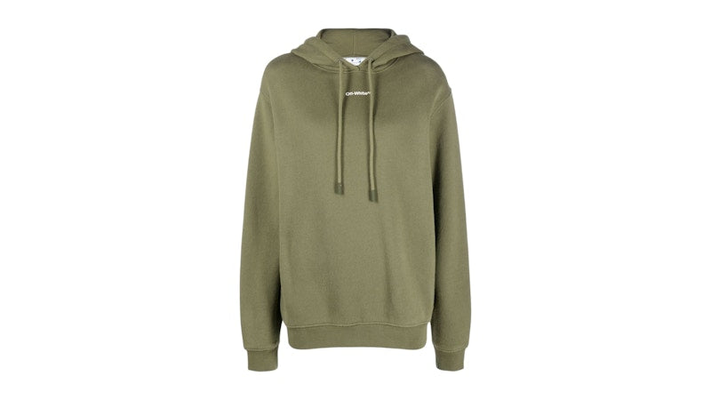OFF-WHITE Women's Flock Chine Flower Arrow Military Hoodie Green
